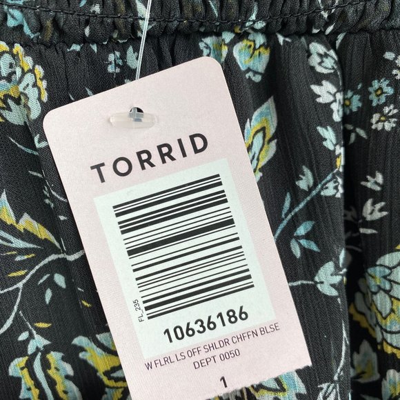 TORRID Off-shoulder Pattern Sheer Top - Picture 6 of 7